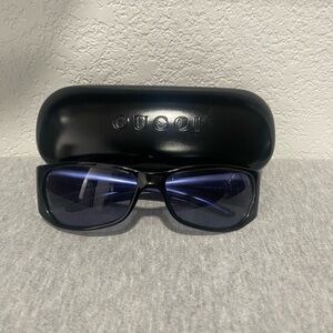 Gucci Sunglasses 1997 Vintage Black Grey Blue Wrap Retro GG 2525/S AD5 121223